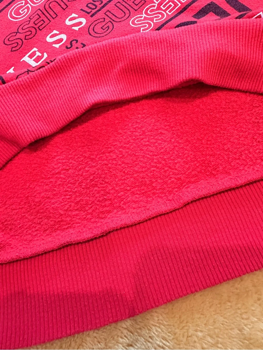 Guess Red Allover Logo Pullover Sweatshirt